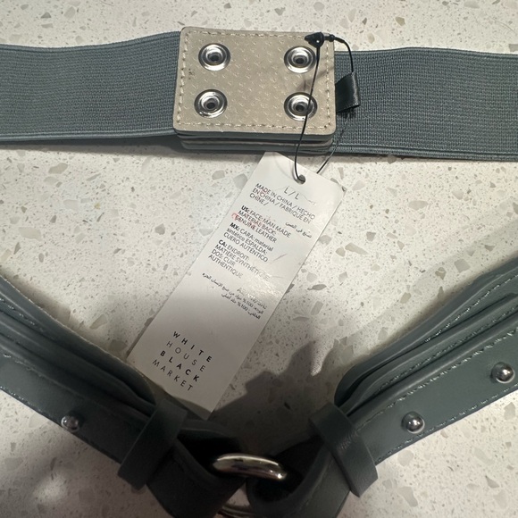 WHBM Slate Teal Buckle Ring Elastic Waist Belt - Picture 3 of 4